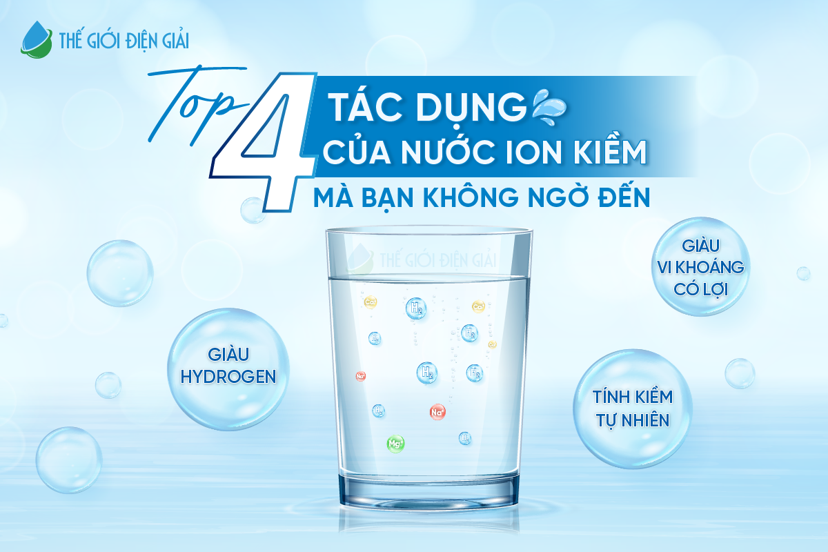 4 tác dụng của nước iON kiềm trong việc chăm sóc sức khỏe toàn diện