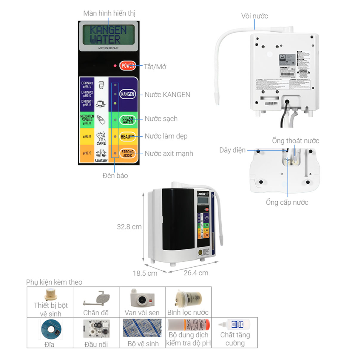 Chi tiết máy lọc nước Kangen SD501