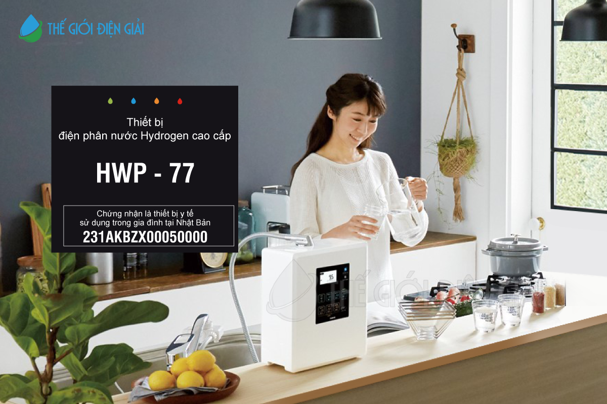 Máy lọc nước iON kiềm Fujiiryoki HWP-77 tạo được 7 - 11 loại nước chức năng