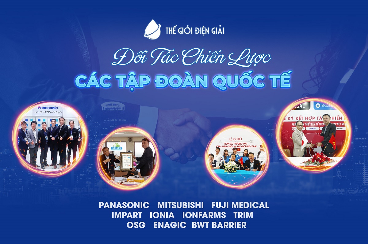 Thế Giới Điện Giải trở thành đối tác chiến lược của các thương hiệu máy lọc nước điện giải ion kiềm nổi tiếng 