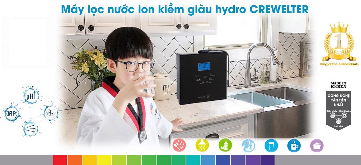 Nên thay lõi lọc tinh máy điện giải iON kiềm Crewelter 9 định kỳ để có nước uống tốt nhất cho sức khỏe