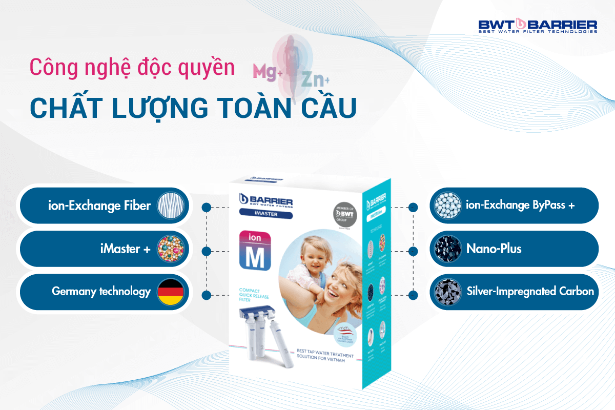 Bộ tiền xử lý nước BWT Barrier iMaster ion M chất lượng châu Âu