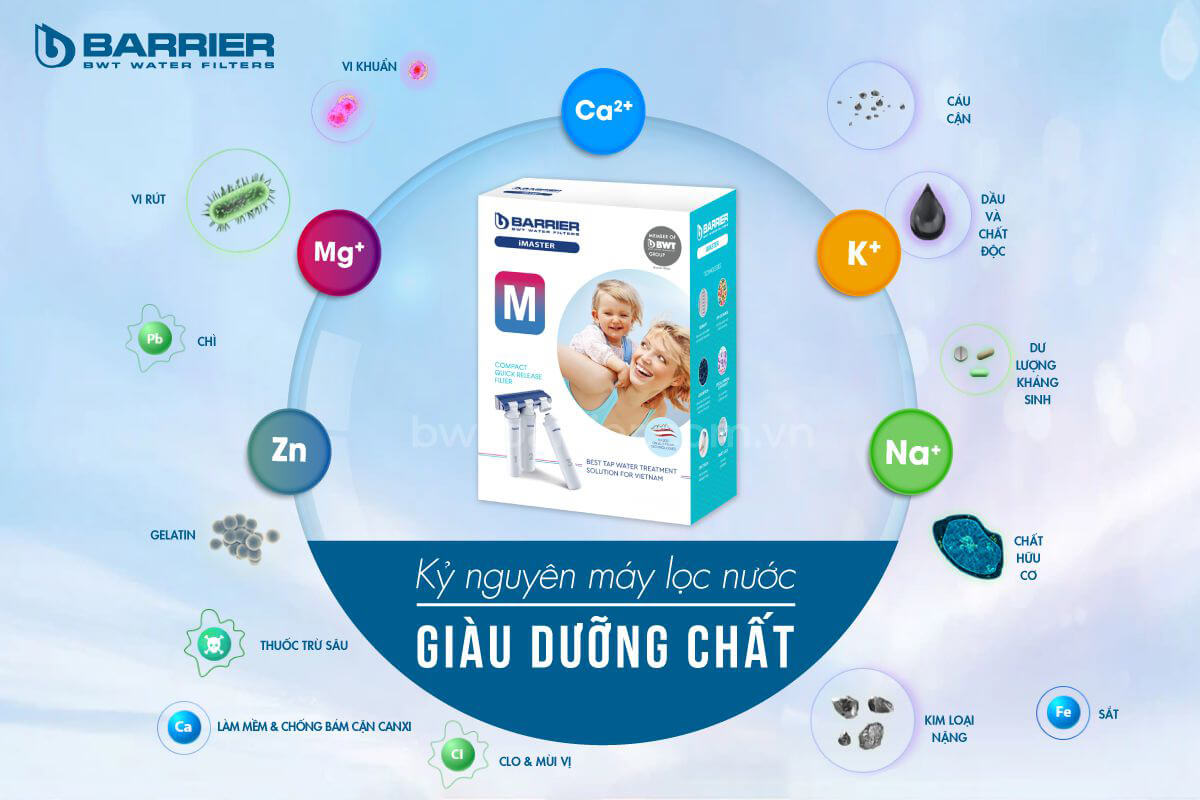 Máy lọc nước BWT Barrier iMaster M tạo nước sạch an toàn, cân bằng tối ưu dưỡng chất