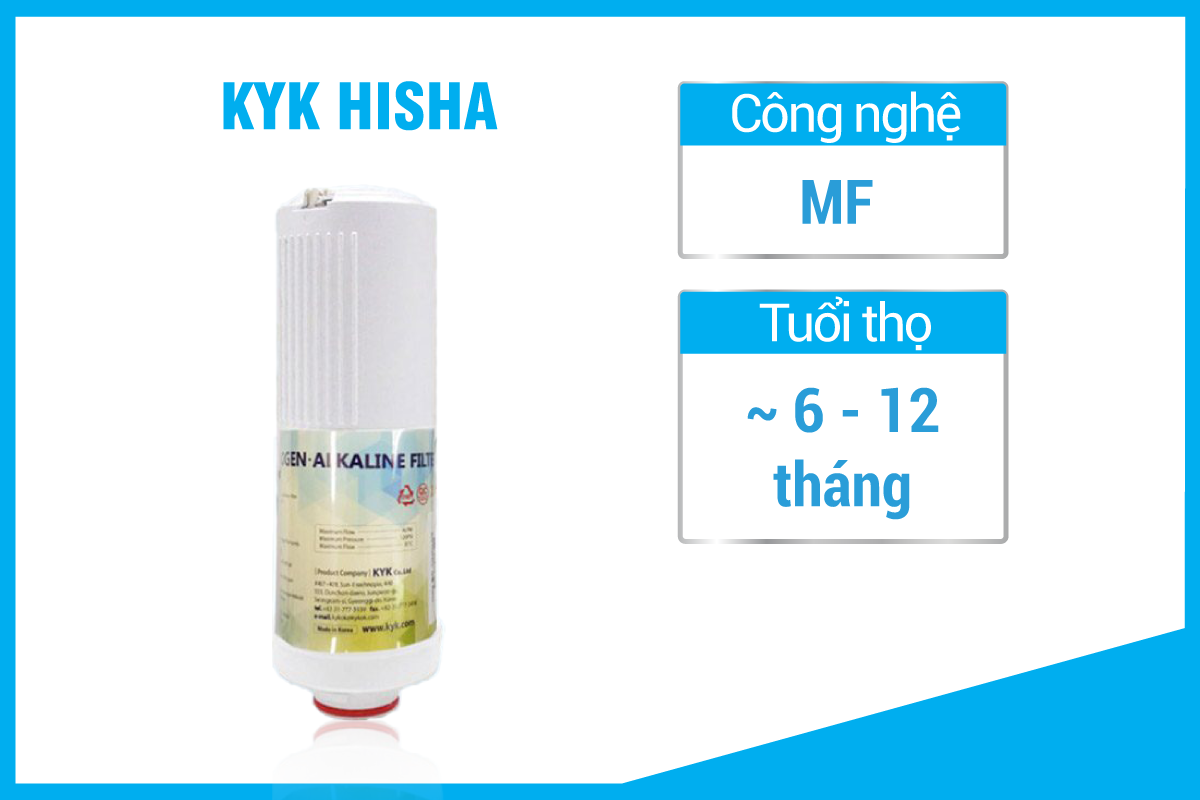 giá lõi lọc máy lọc nước điện giải ion kiềm KYK Hisha bao nhiêu?