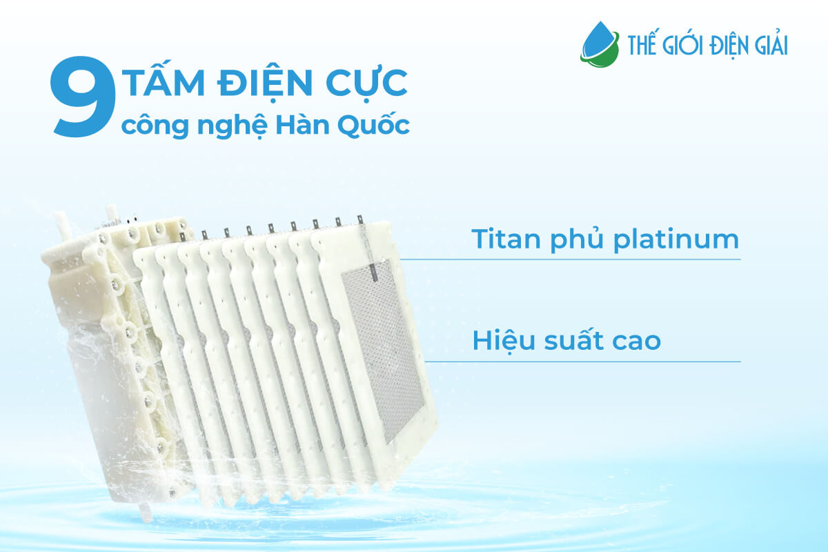 Cấu tạo điện cực máy lọc nước điện giải ion kiềm nóng lạnh Robot UHC 4911