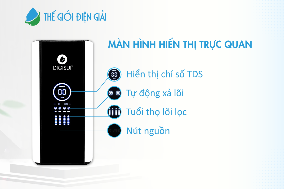 Bộ tiền xử lý nước Digisui Complex Special sở hữu màn hình thông minh quan sát dễ dàng