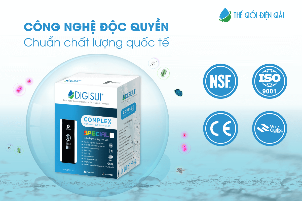 Bộ tiền xử lý nước Digisui Complex Special đạt chứng nhận chất lượng quốc tế