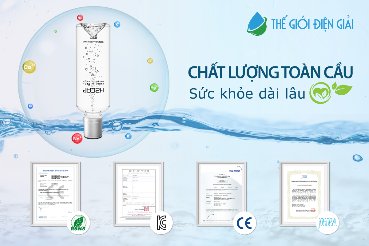 Chứng nhận máy tạo nước Hydro cầm tay IonFarms H2CAP Plus