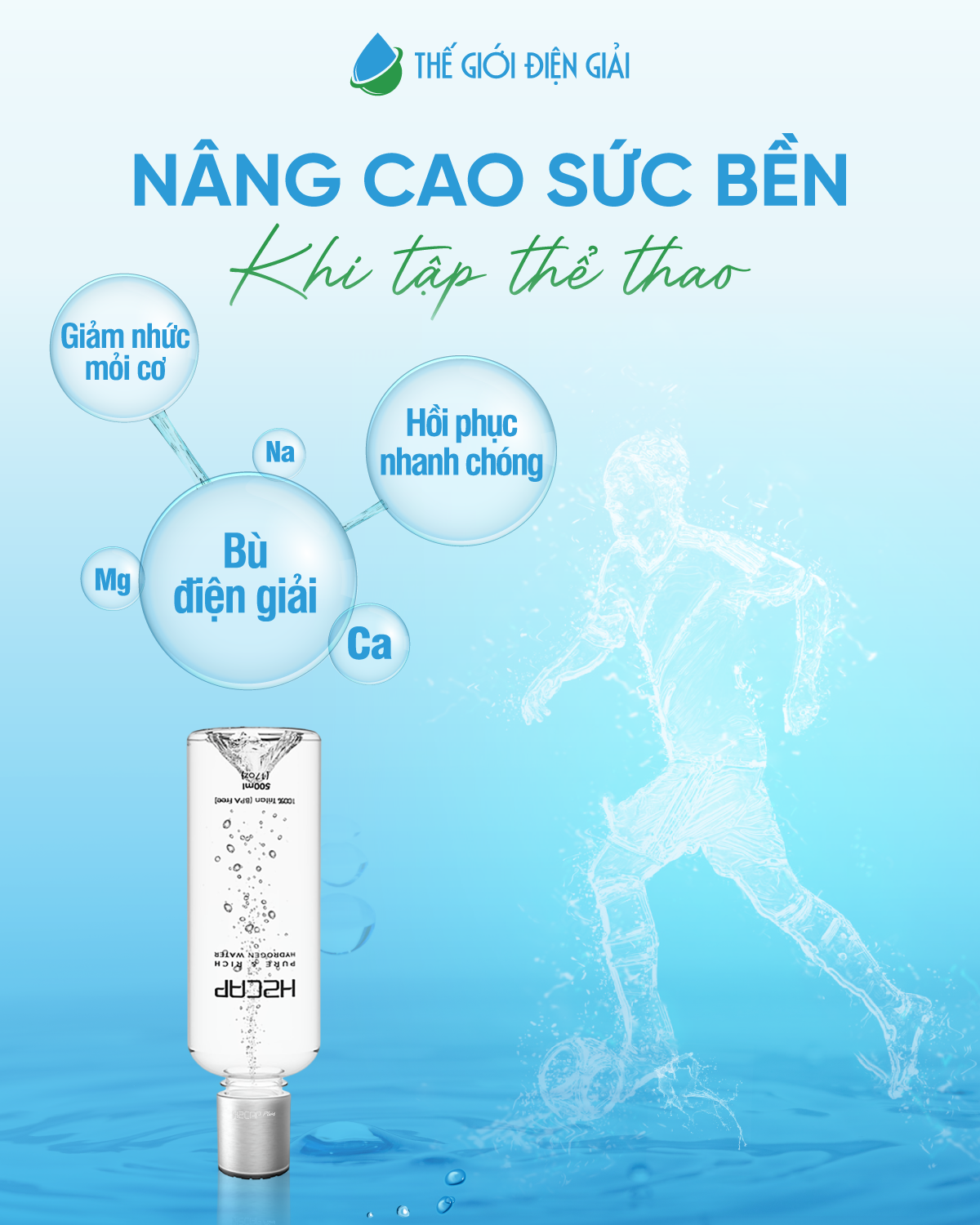 Máy tạo nước Hydro cầm tay IonFarms H2CAP Plus tốt cho người tập thể thao