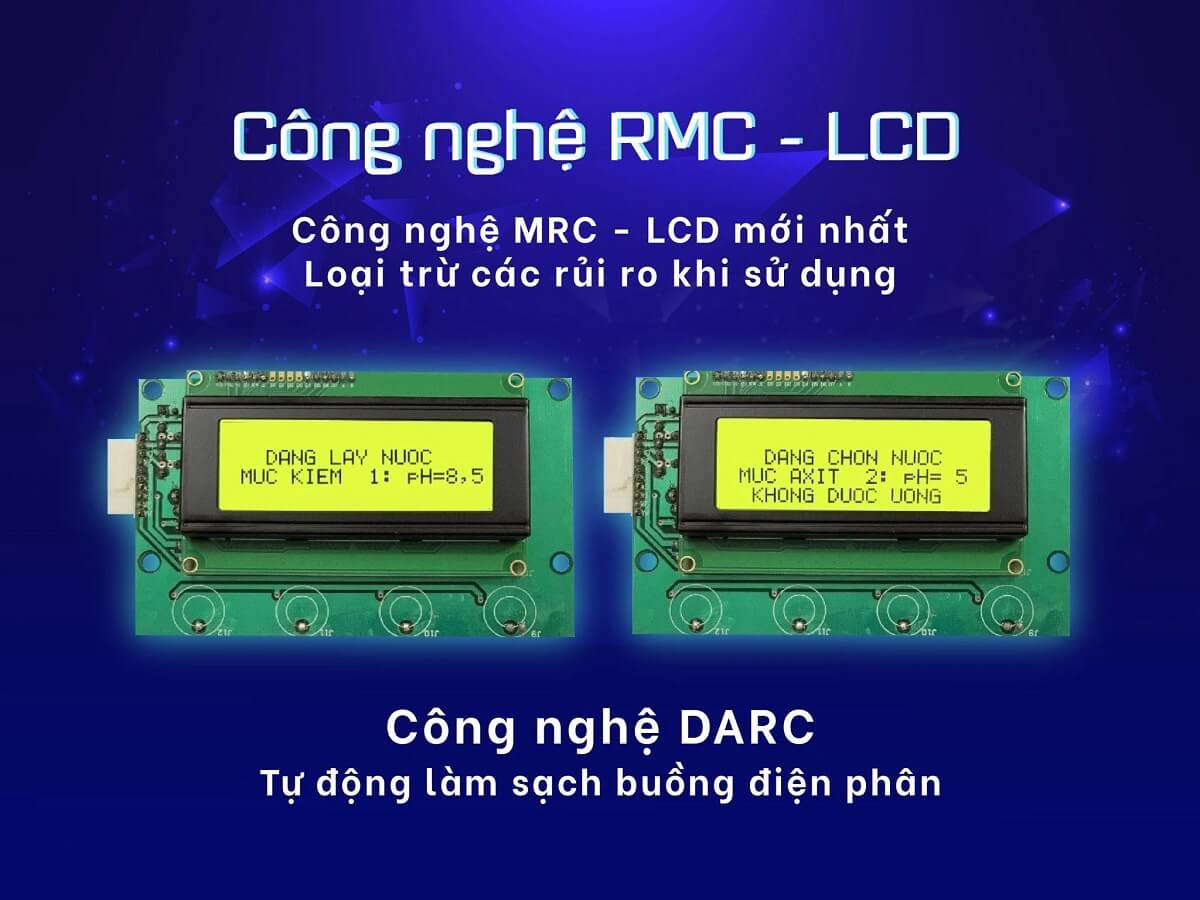 Máy lọc nước điện giải ion kiềm Robot ionKing 1113 được trang bị công nghệ vi điều khiển RMC-LCD thông minh