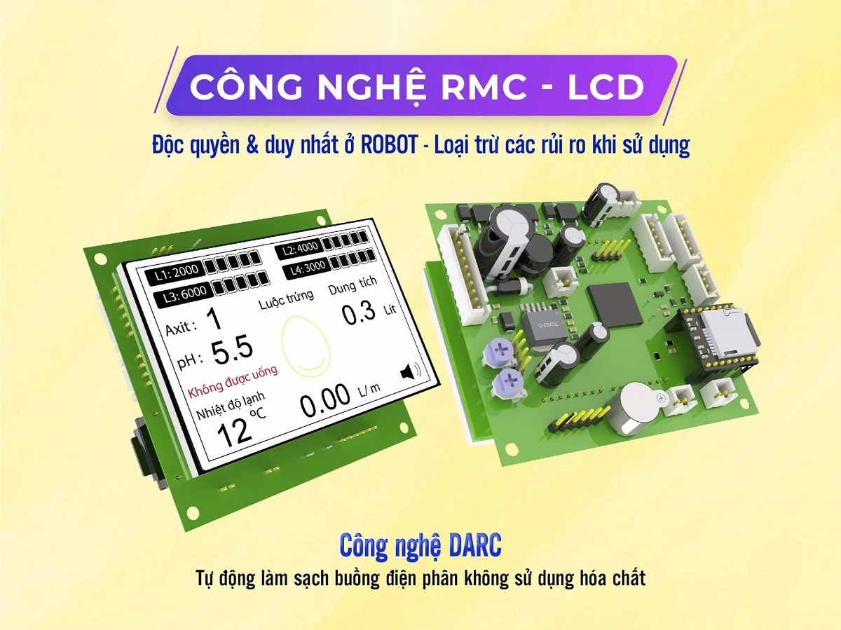 Công nghệ RMC-LCD máy lọc nước điện giải ion kiềm Robot ionQueen 911