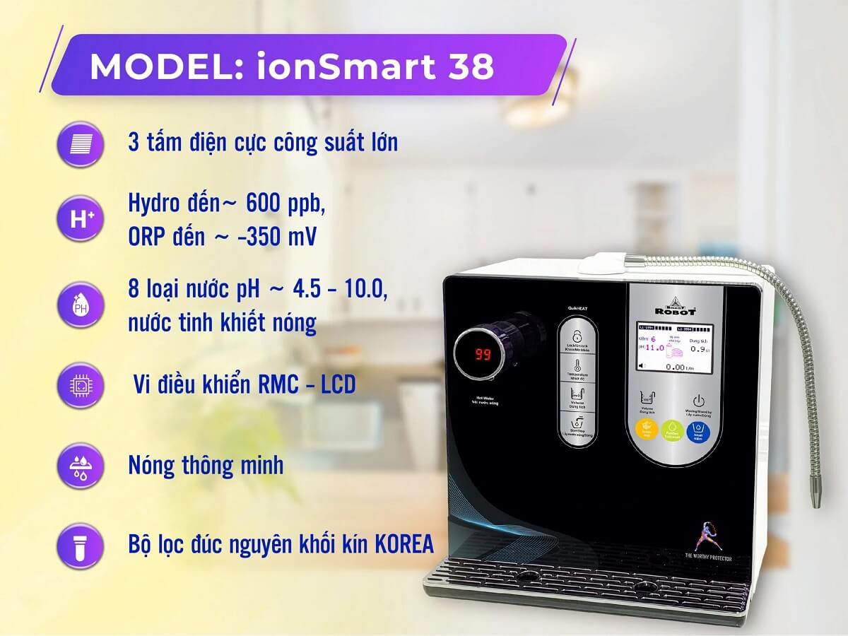 Máy lọc nước điện giải ion kiềm Robot ionSmart 38 có tốt không?