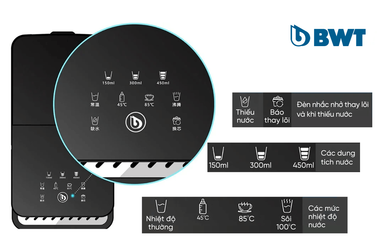 Bình thủy điện BWT KT2220 tiện lợi dễ dàng sử dụng