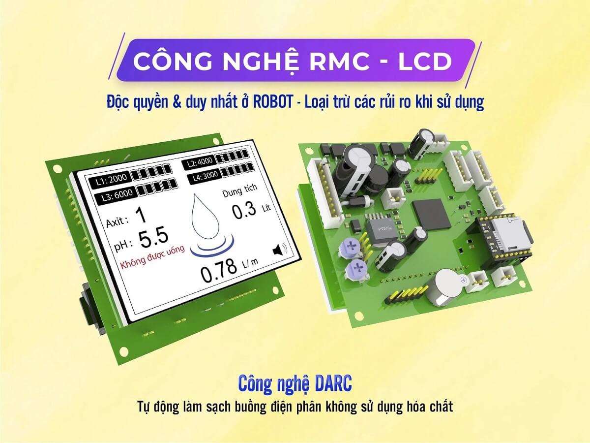 Công nghệ RMC-LCD giúp máy điện giải Robot sở hữu nhiều tính năng nổi bật