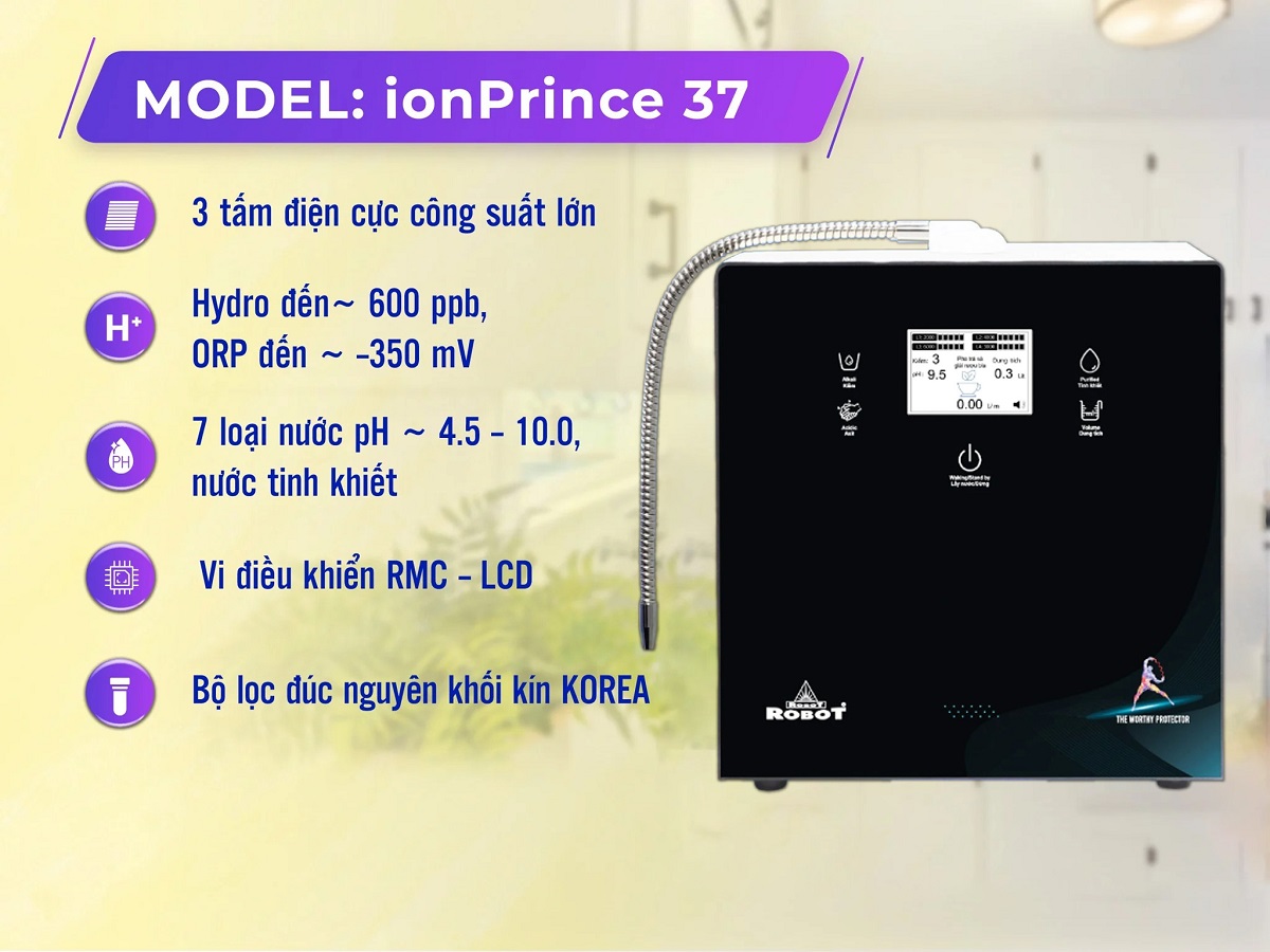 Máy lọc nước điện giải ion kiềm ionPrince 37 