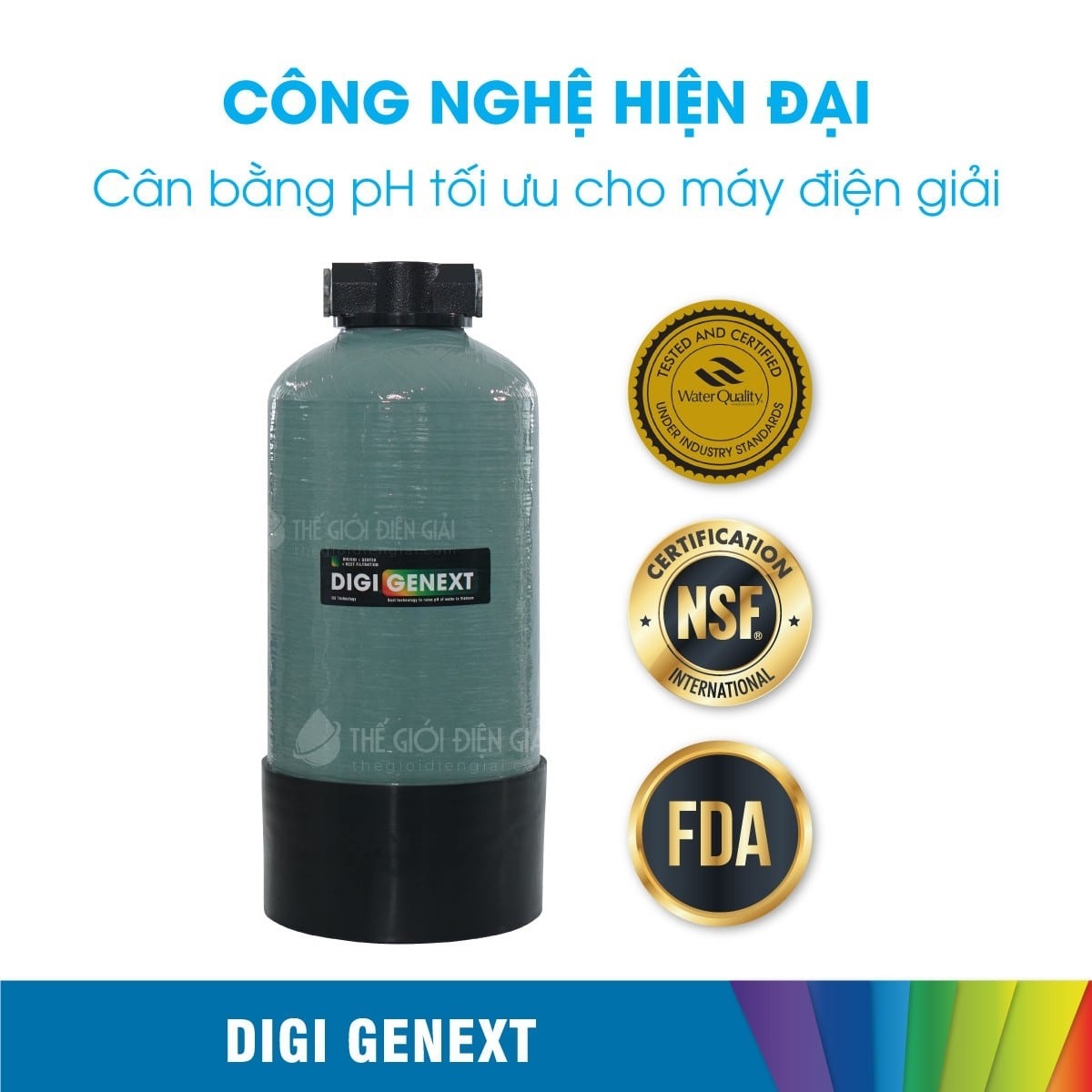 chứng nhận chất lượng của cột cân bằng pH Digi Genext