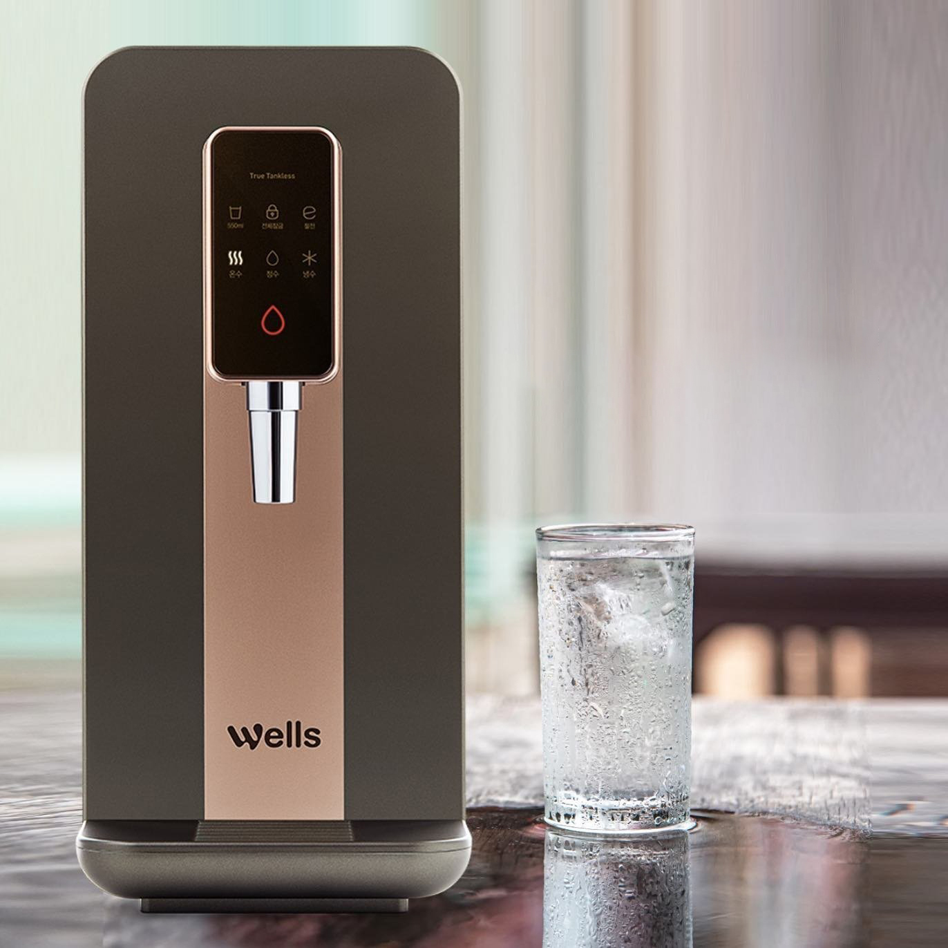 Wells True Tankless Rose Gold làm lạnh nước cực nhanh chưa đến 3 phút