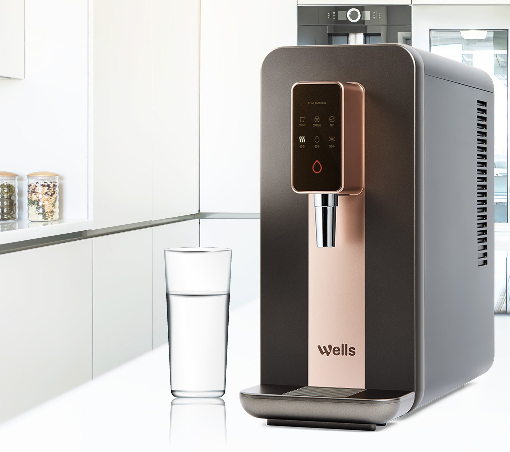 Wells Alkaline True Tankless Rose Gold mang đến nguồn nước đầu ra đạt chuẩn không cần bình chứa