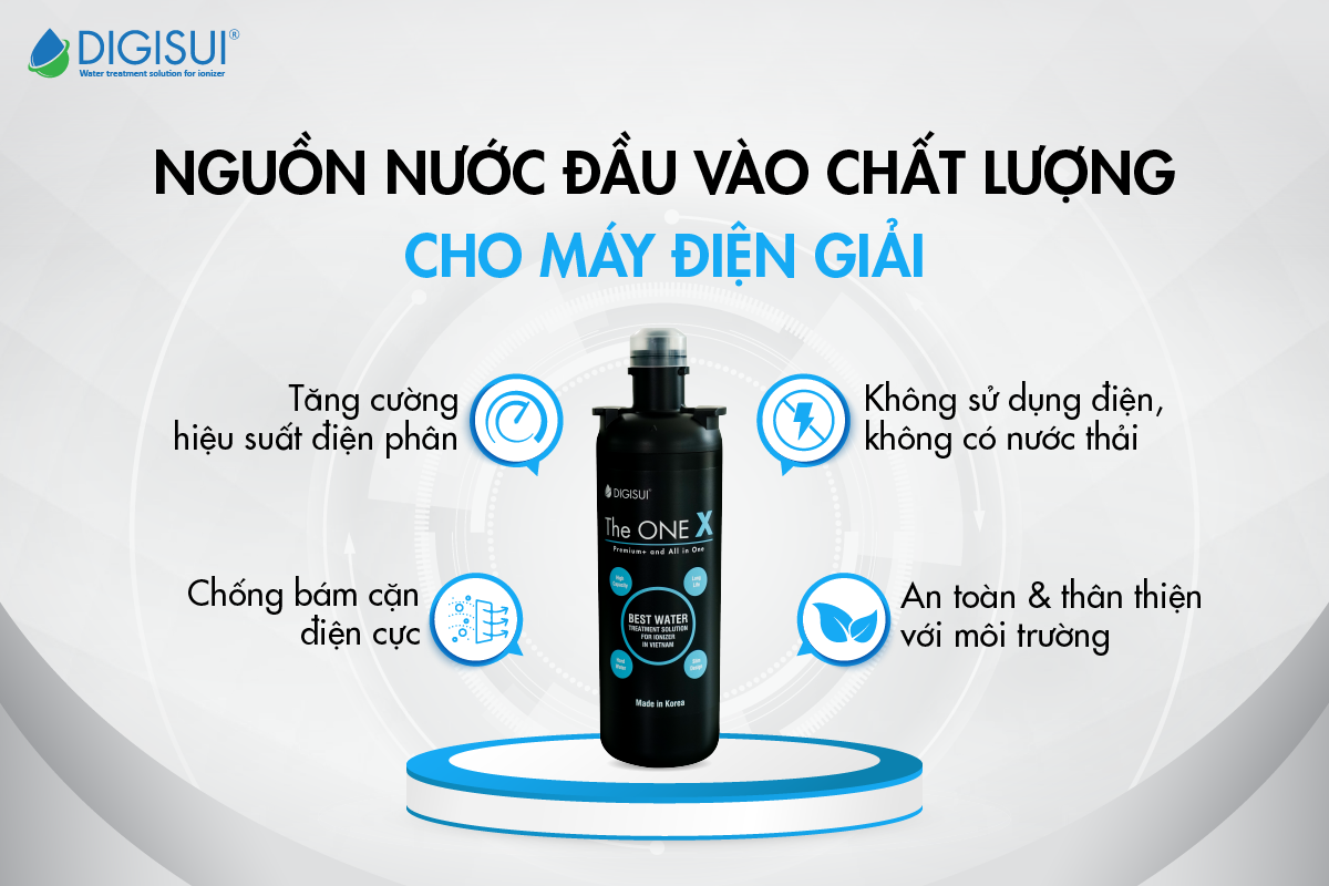 Digisui The ONE X - Đem đến nguồn nước đầu vào chất lượng cho máy điện giải