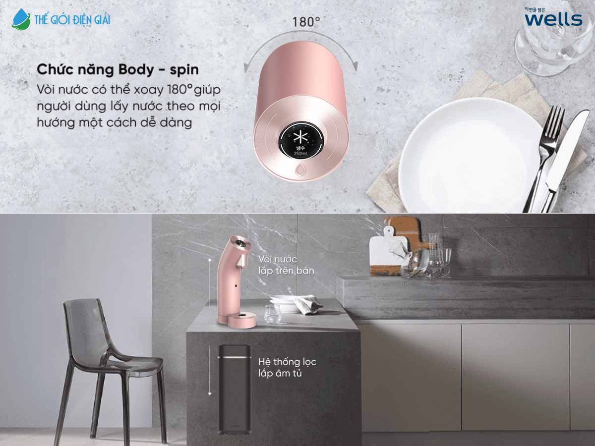 Máy lọc nước Wells The One Pink Signature lắp ở đâu đẹp?