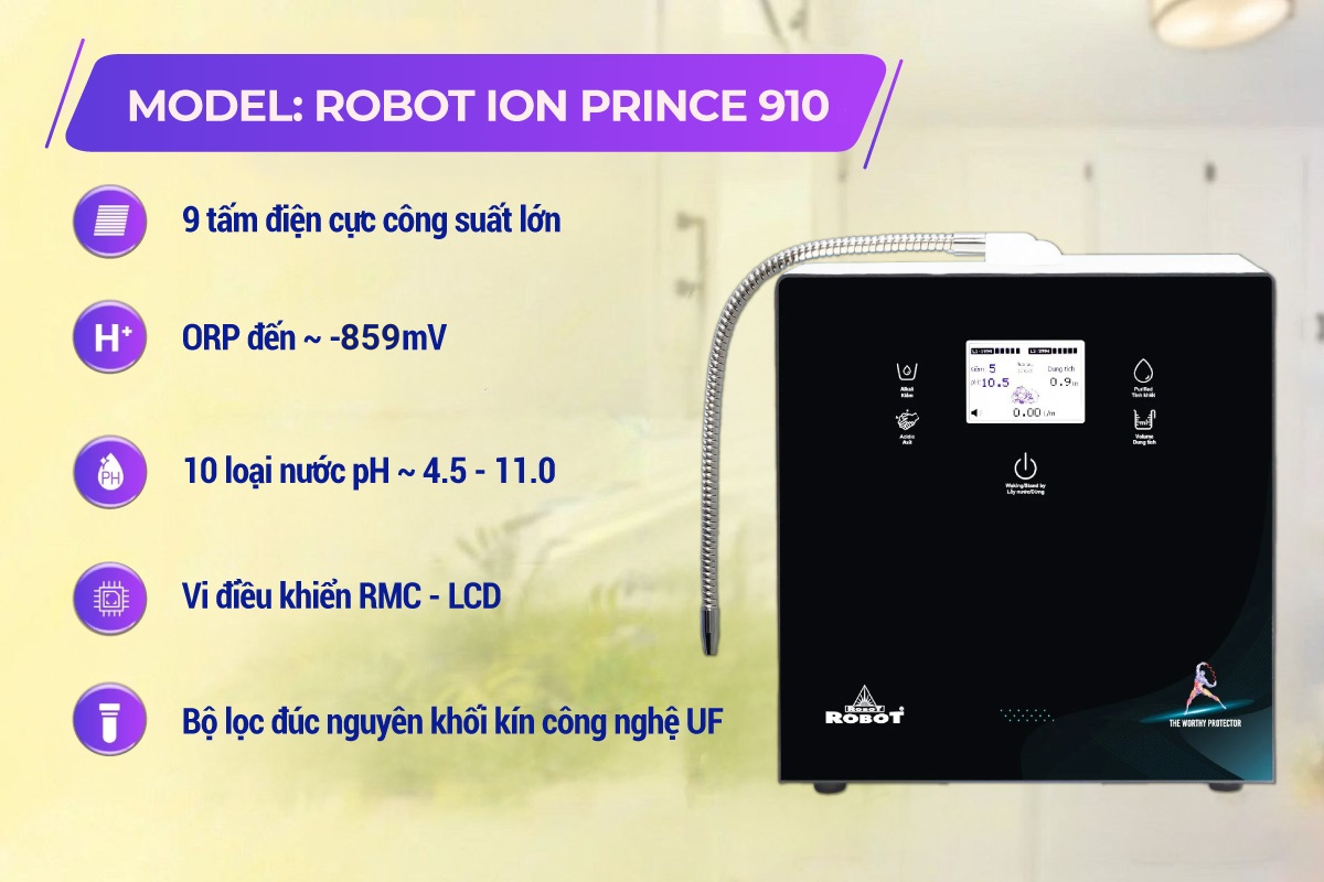 Ưu điểm máy lọc nước ION kiềm Robot ionPrince 910