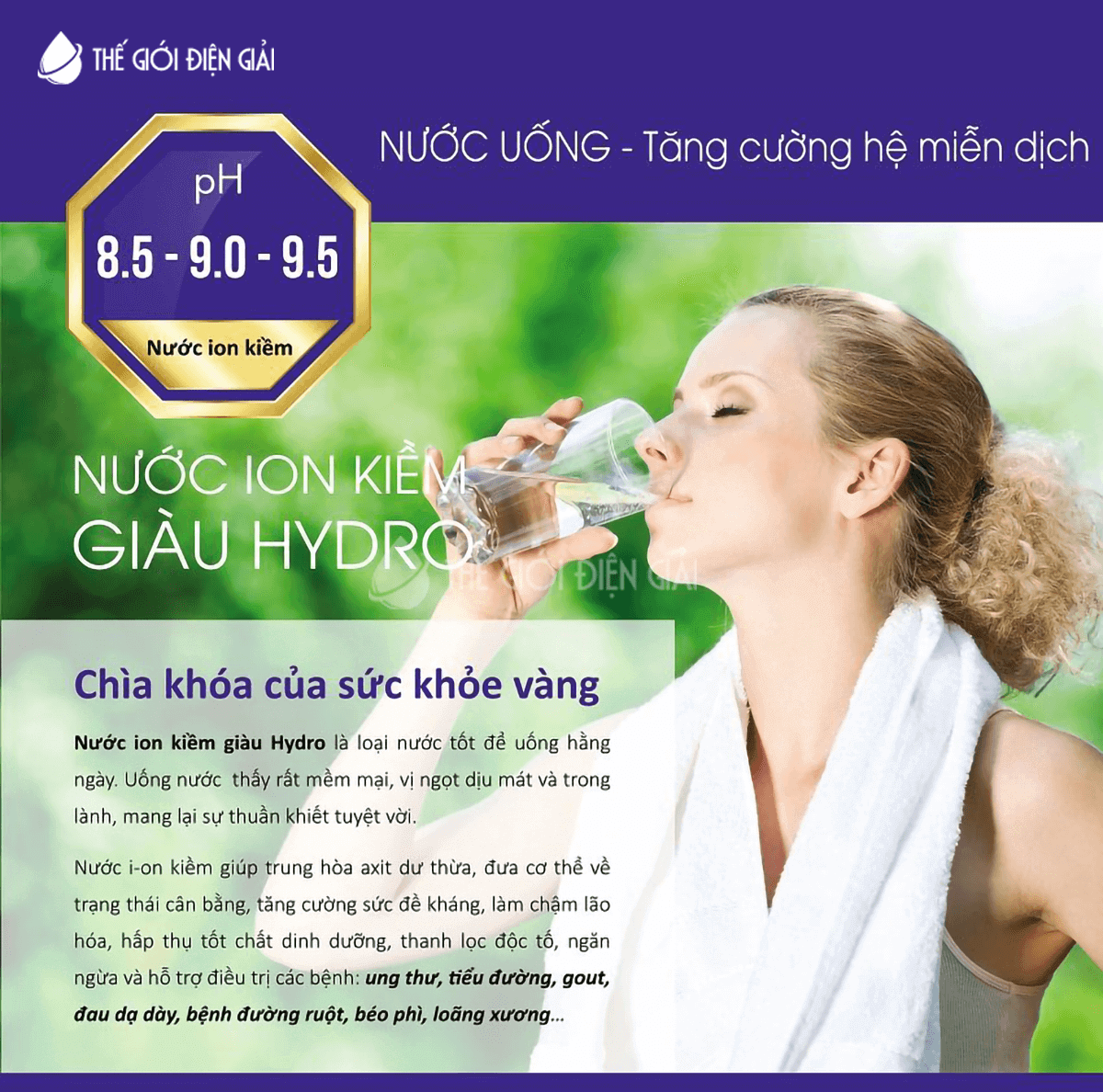 Nước ion kiềm giàu Hydrogen giúp chống oxy hóa mạnh