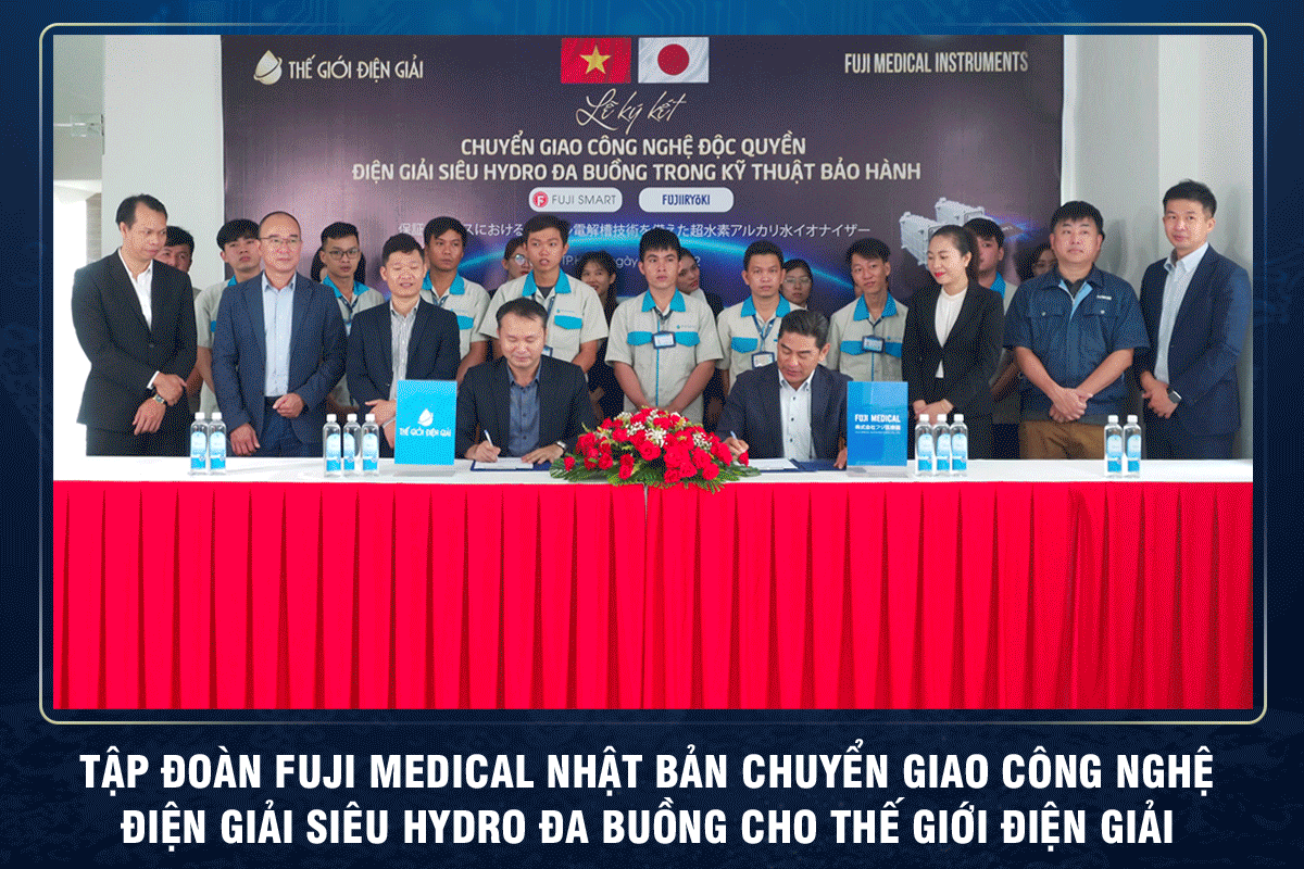 Tập đoàn Fuji Medical chuyển giao công nghệ điện giải siêu Hydro đa buồng cho Tập đoàn Thế Giới Điện Giải