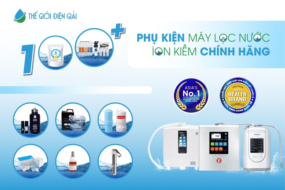 Thế Giới Điện Giải phân phôí hơn 100 model và phụ kiện máy lọc nước ion kiêmf