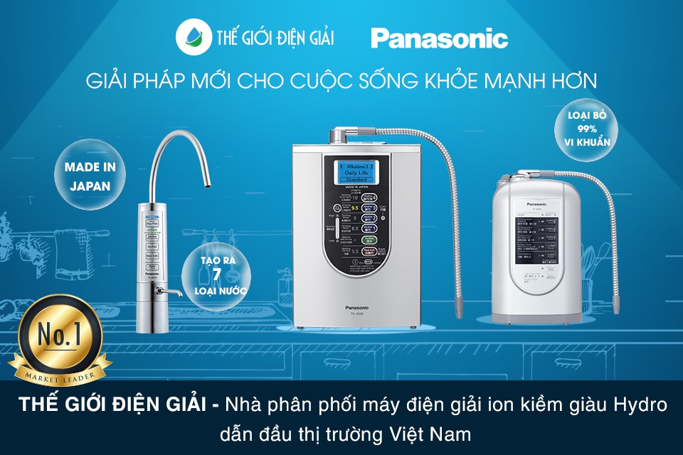 Máy lọc nước điện giải ion kiềm Panasonic chính hãng Nhật Bản