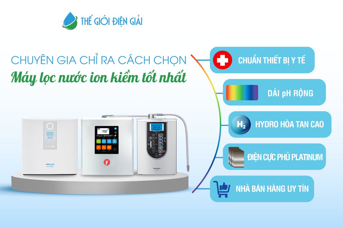  Các tiêu chí chọn máy lọc nước điện giải ion kiềm tốt nhất 