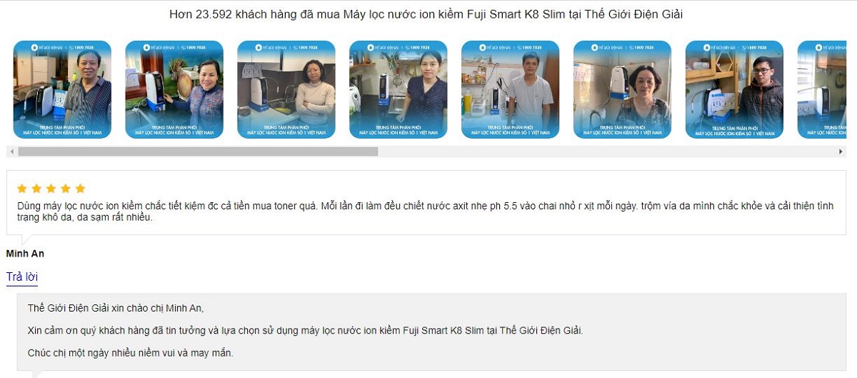 Máy lọc nước điện giải ion kiềm Fuji Smart K8 Slim giá bao nhiêu?