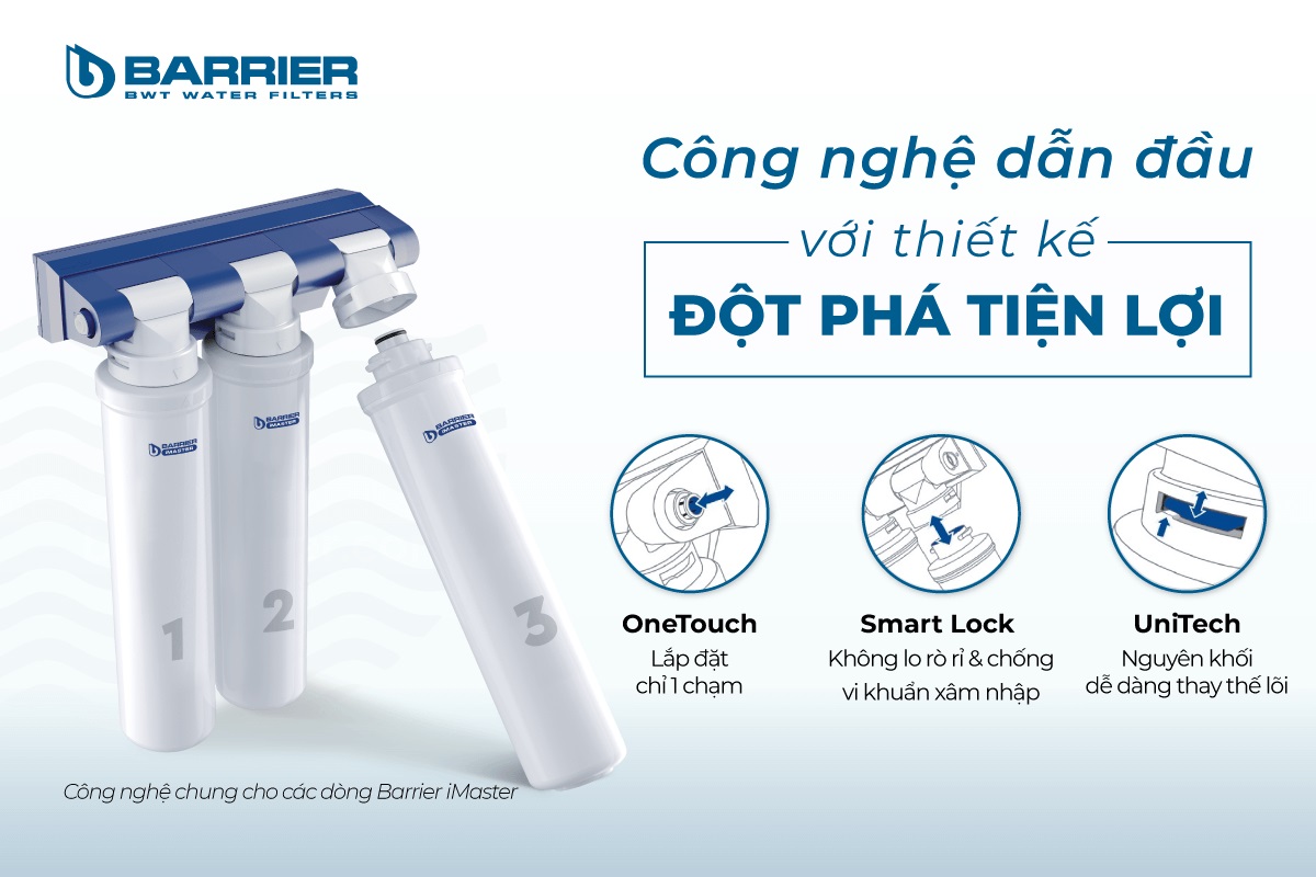 Máy lọc nước BWT Barrier iMaster H sở hữu công nghệ thiết kế độc quyền
