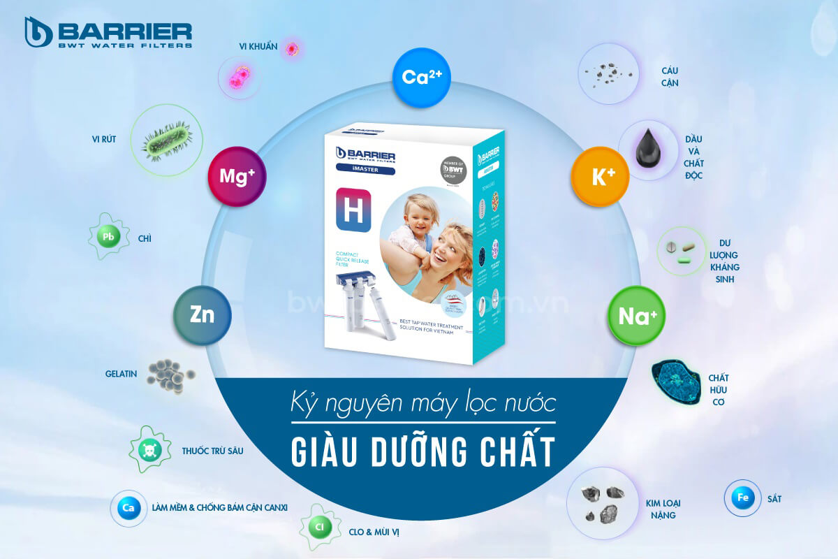 Máy lọc nước BWT Barrier iMaster H nhập khẩu, dành riêng cho nguồn nước tại Việt Nam