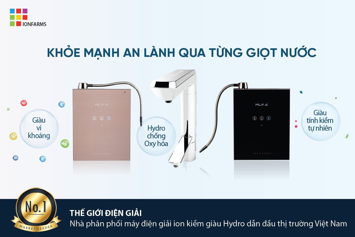 Các model máy lọc nước iOn kiềm thương hiệu IonFarms 