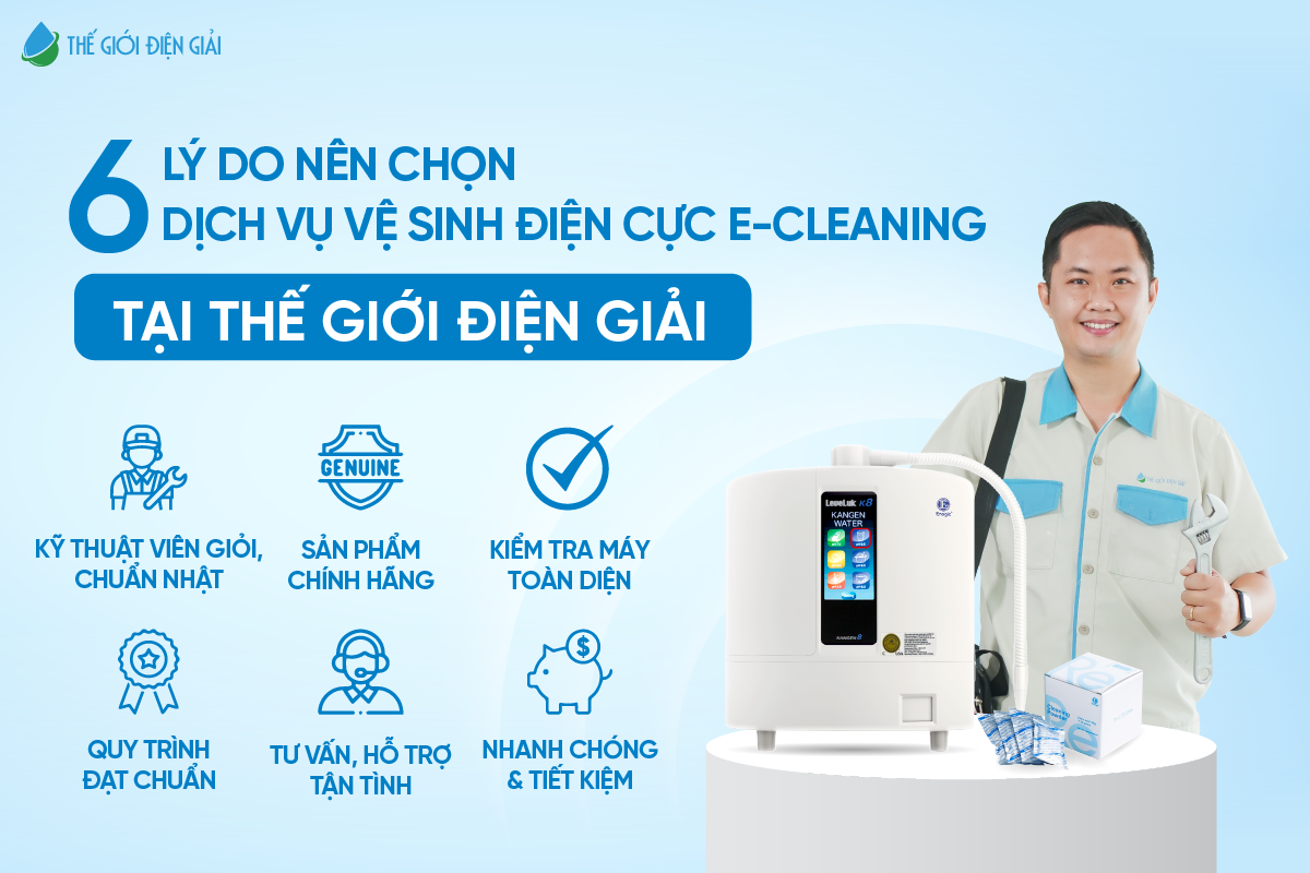Dịch vụ Vệ sinh điện cực E-Cleaning cho máy điện giải Kangen - Enagic