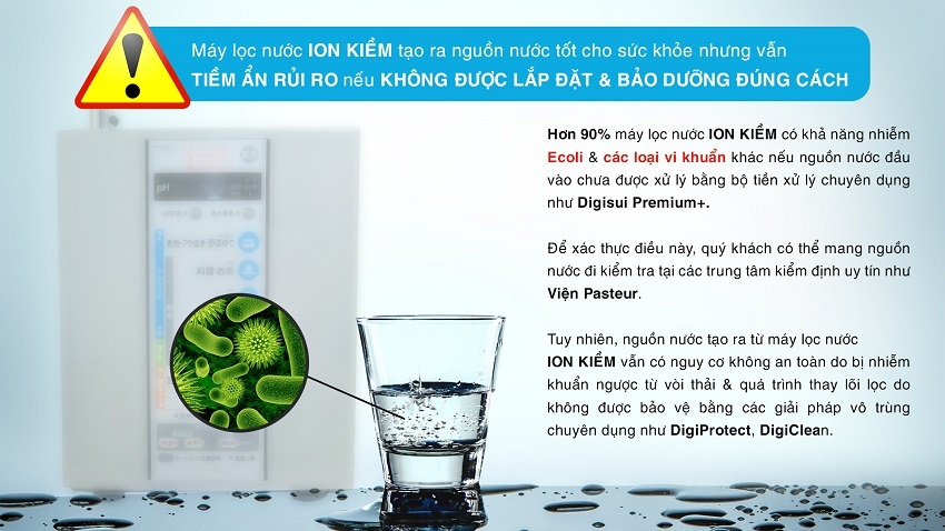 Máy lọc nước điện giải ion kiềm vẫn có nguy cơ nhiễm khuẩn nếu không được lắp đặt và bảo dưỡng đúng cách