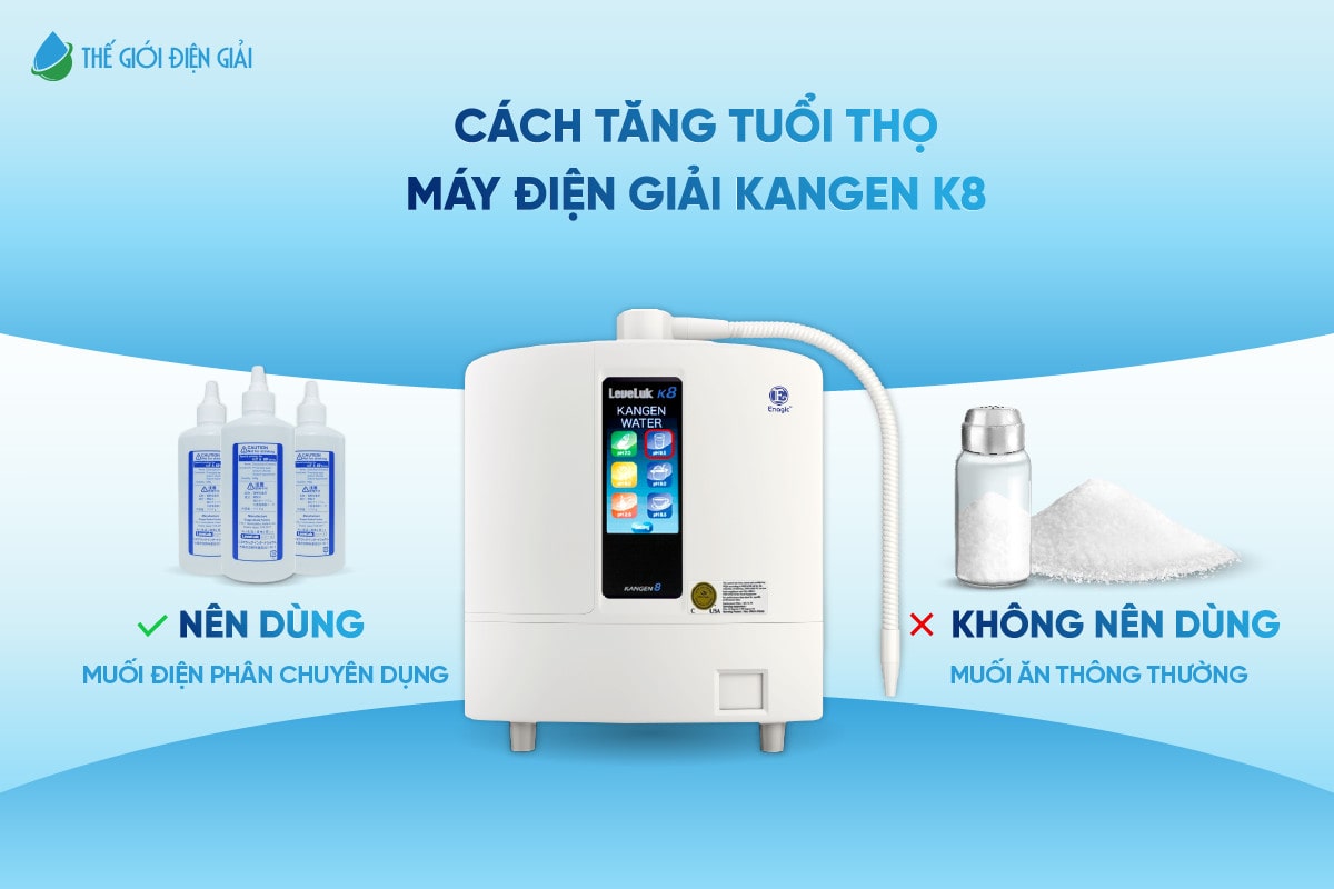 Cảnh báo rủi ro khi sử dụng muối thường để tăng cường điện phân cho máy Kangen Leveluk K8