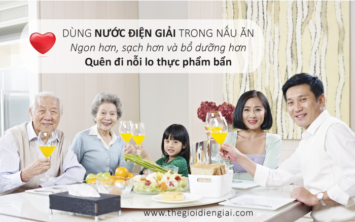 nấu ăn sạch, rửa rau sạch bằng nước điện giải ion kiềm