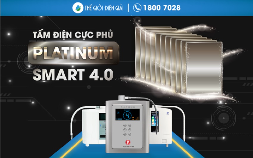 Máy lọc nước điện giải ion kiềm giàu Hydrogen chuẩn y tế sử dụng tấm điện cực phủ Platinum