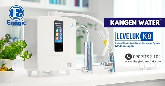 máy lọc nước chính hãng loại tốt nhất Kangen Leveluk K8 – thiết kế nhỏ gọn cùng tông màu trắng nhã nhặn giúp tạo nên sự sang trọng cho gian bếp