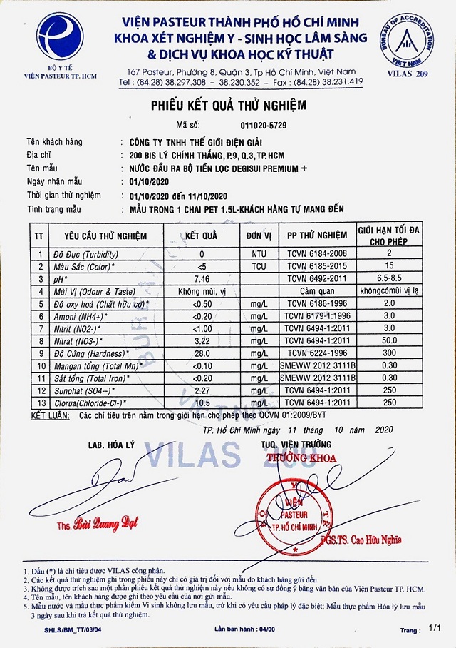 Khi lắp máy lọc nước điện giải ion kiềm nguồn nước cần đạt những tiêu chí nào