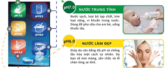Nước ion trung tính 7.0 dùng để pha sữa cho em bé