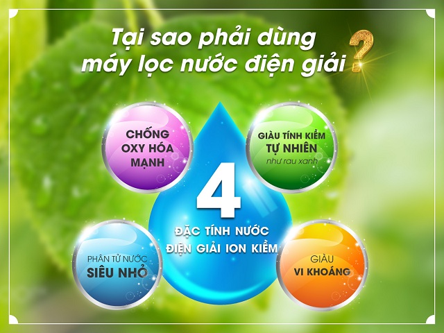 nước điện giải ion kiềm sở hữu những đặc tính quý