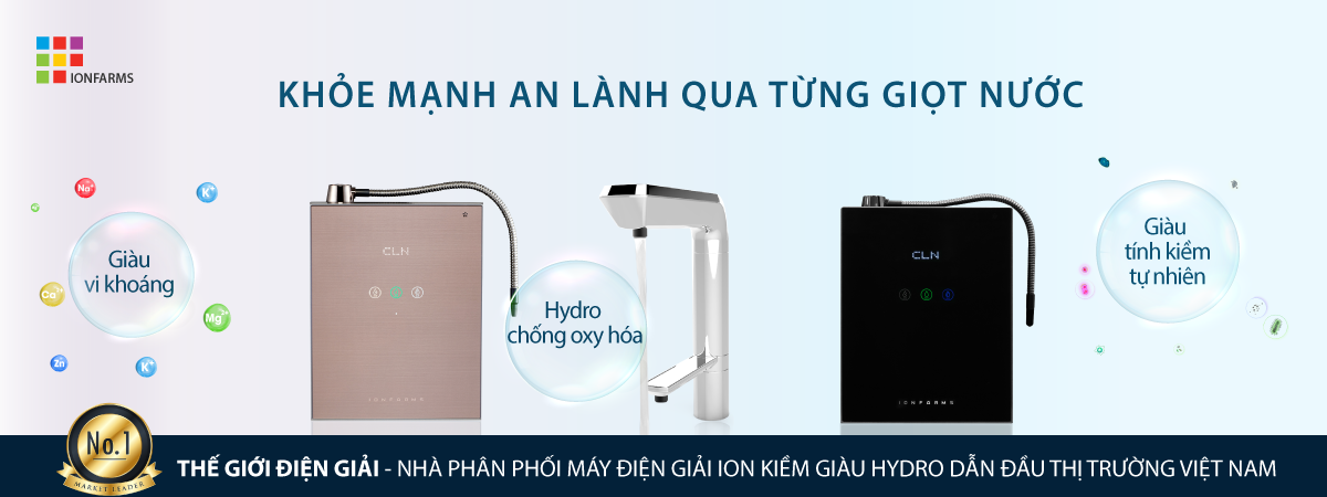 Các model máy lọc nước điện giải ion kiềm IonFarms