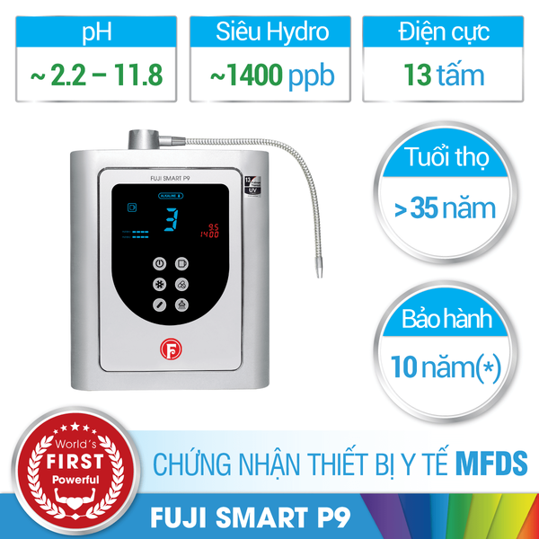 Máy lọc nước điện giải ion kiềm Fuji Smart P9 hứa hẹn sẽ là giải pháp chăm sóc sức khỏe toàn diện đáng lựa chọn nhất